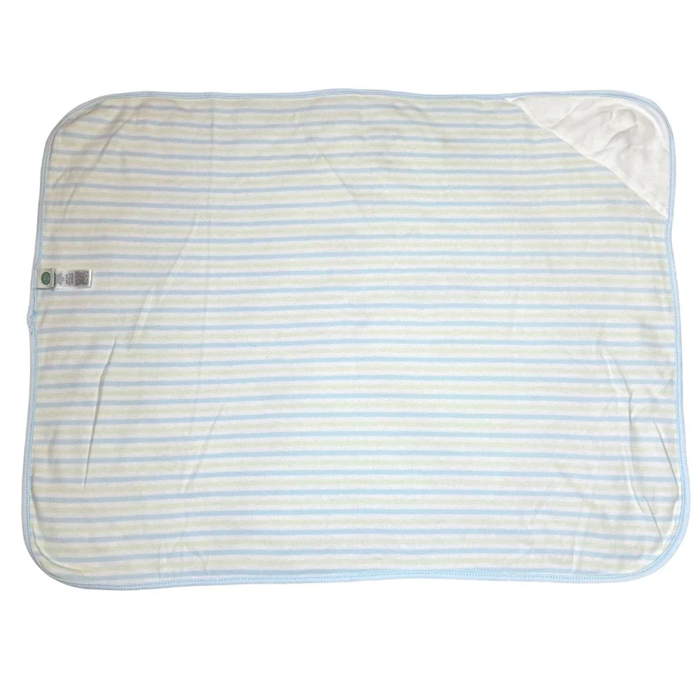 Little Me Baby‎ Blanket Blue Green Striped Giraffe Embroidered Cotton Lovey